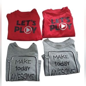 Garanimals Bundle Of Twin 2 Shirts And 2 Bodysuits Size 3-6 Months.